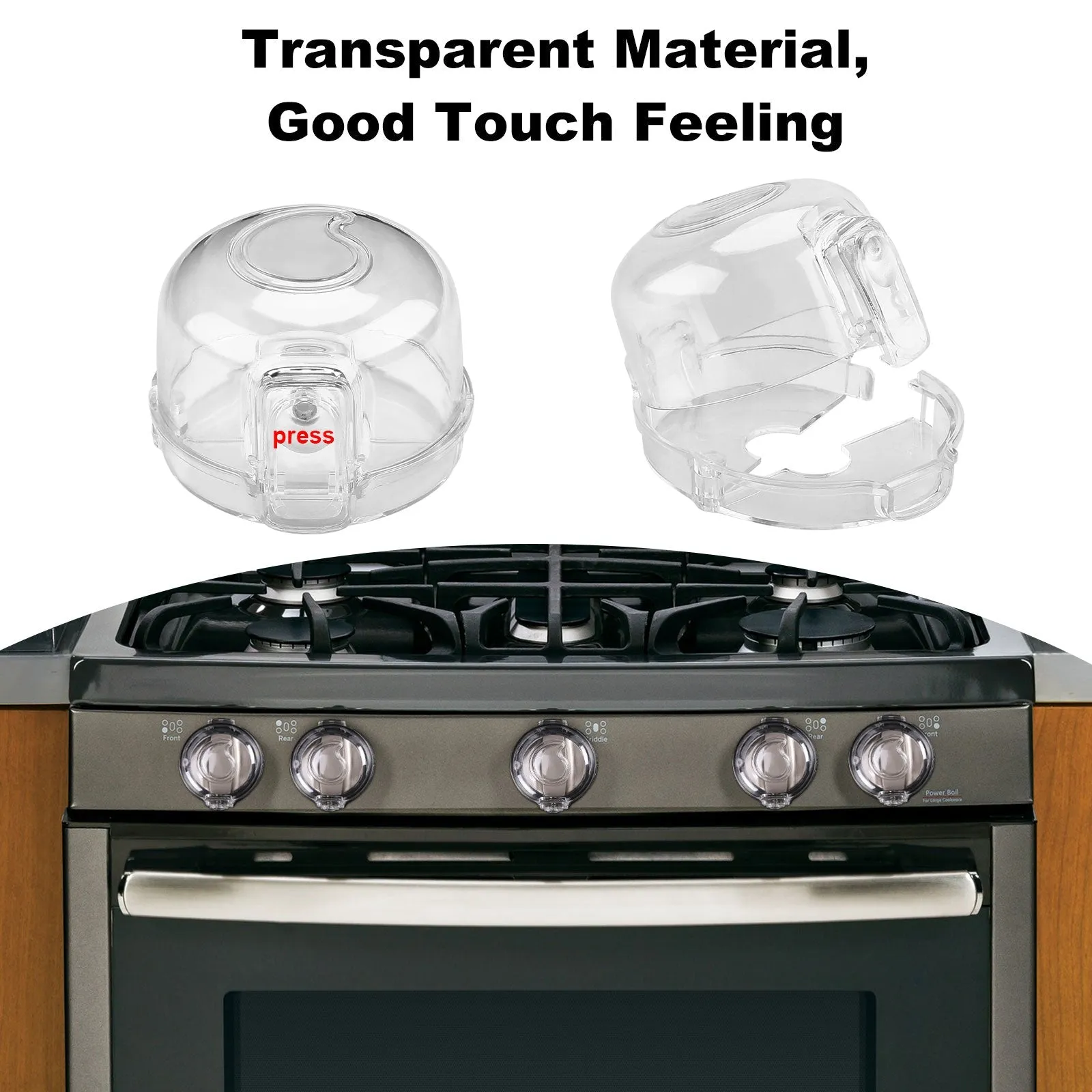 5-Pack: Kitchen Gas Electric Stove Knob Safety Covers
