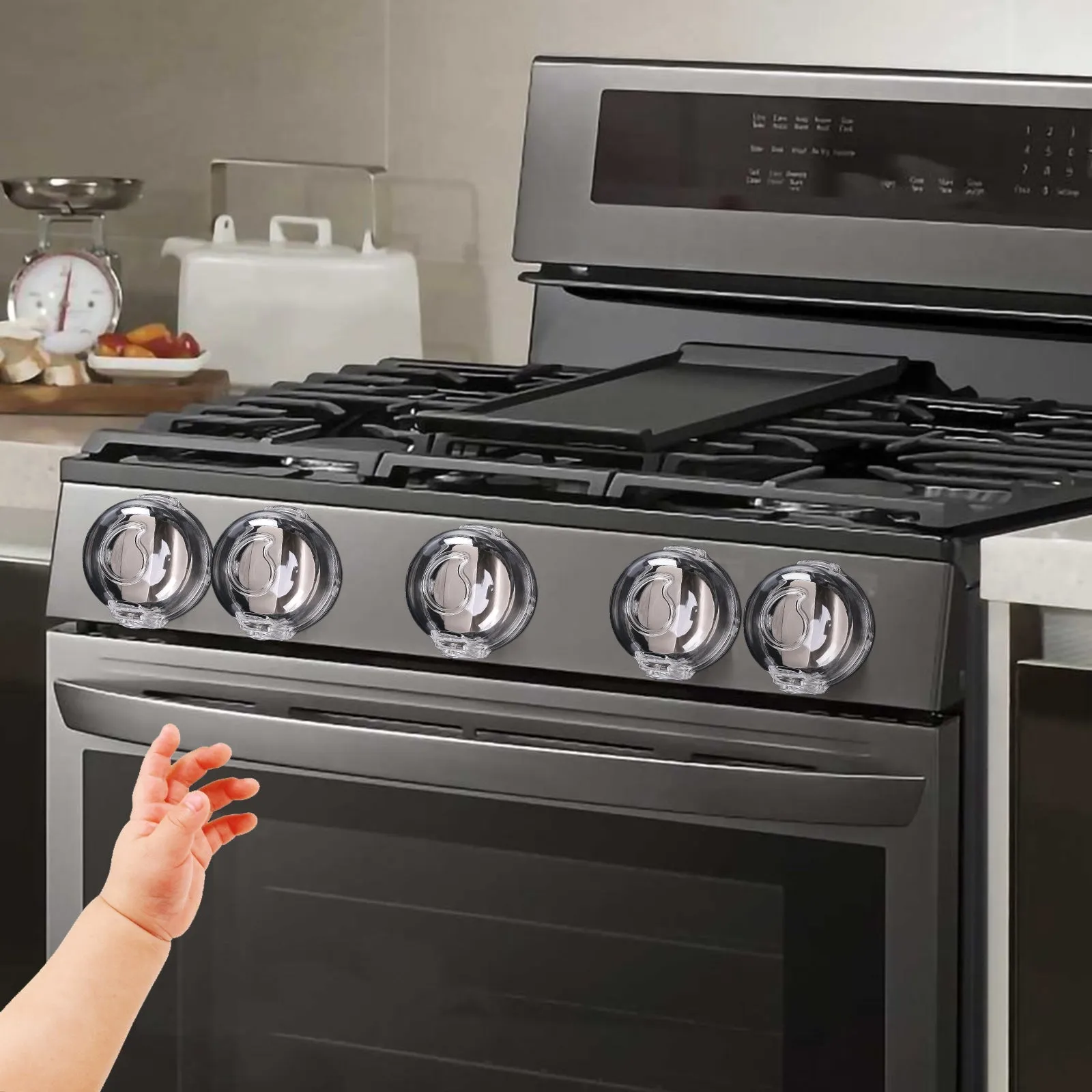 5-Pack: Kitchen Gas Electric Stove Knob Safety Covers