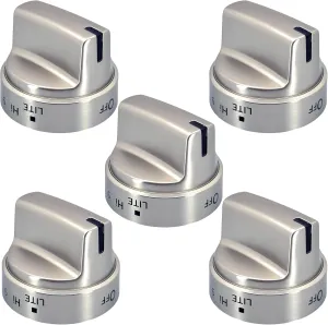 5 Pack of WB03X24818 Stove Knob – Premium Stove Knob Replacements – Reinforced D-Shape Hole – Burner Range Replacement Knobs Compatible with GE Gas Stoves