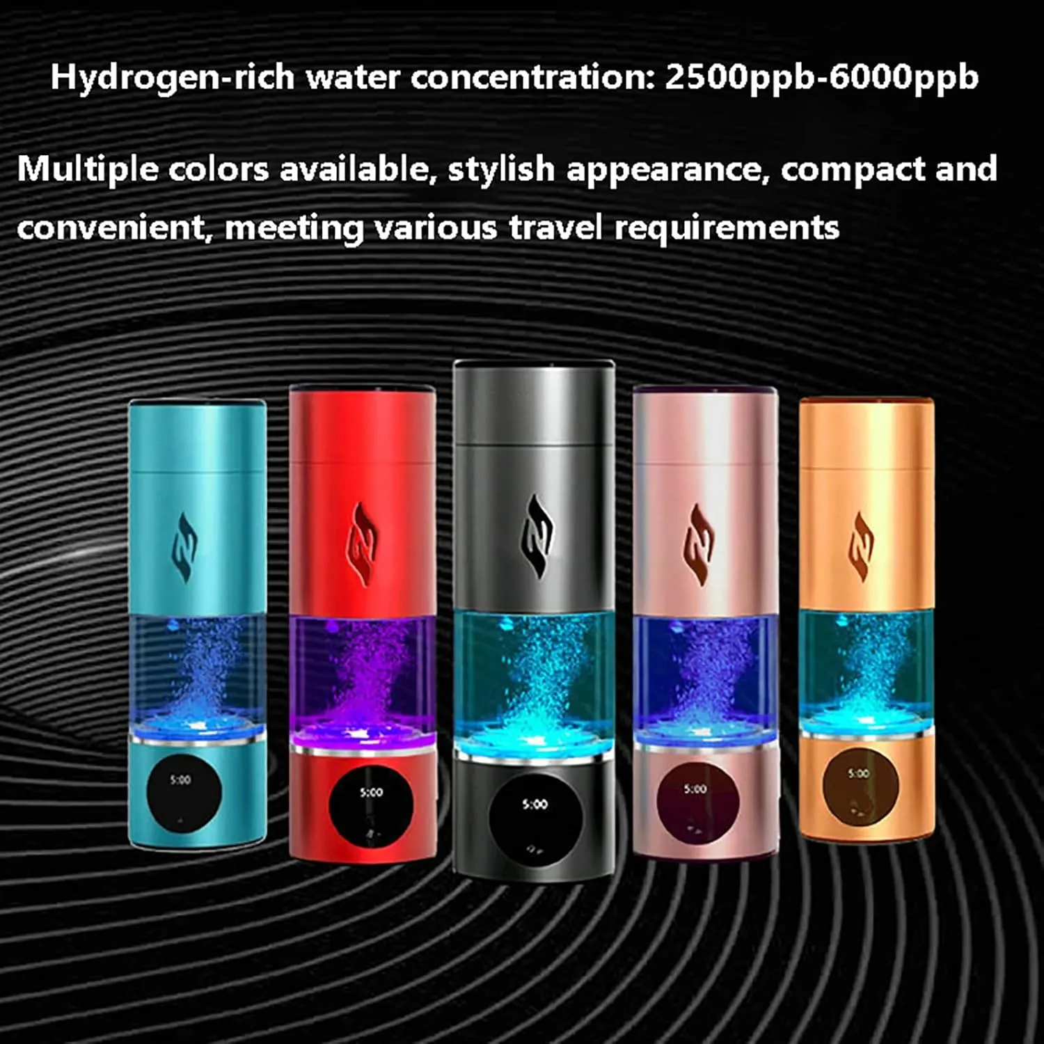 6000ppb Upgraded Hydrogen Water Bottle Generator，2024 Portable Rechargeable Hydrogen Water Ionizer Machine, Hydrogen Water Generator for Home Travel