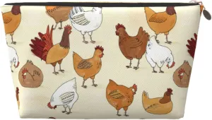A Brood Of Chickens Cosmetic Bag Travel Makeup Bag Organizer Toiletry Bag with Zipper Storage Pouch Coin Purse Brushes for Women Girls Gifts