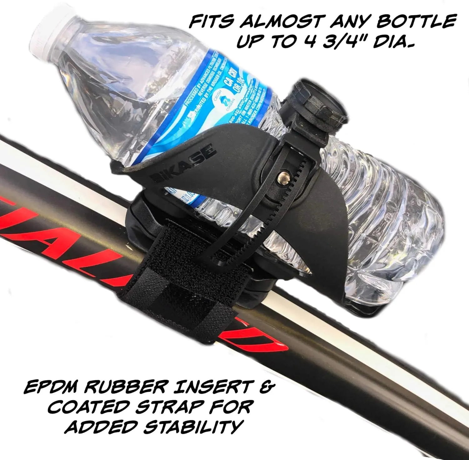 ABC by BiKASE - Any Bottle Cage, Bike Water Bottle Holder - Fits Any Bottle, Container, Speaker, Bicycle Bottle Holder for Frame or Handlebar