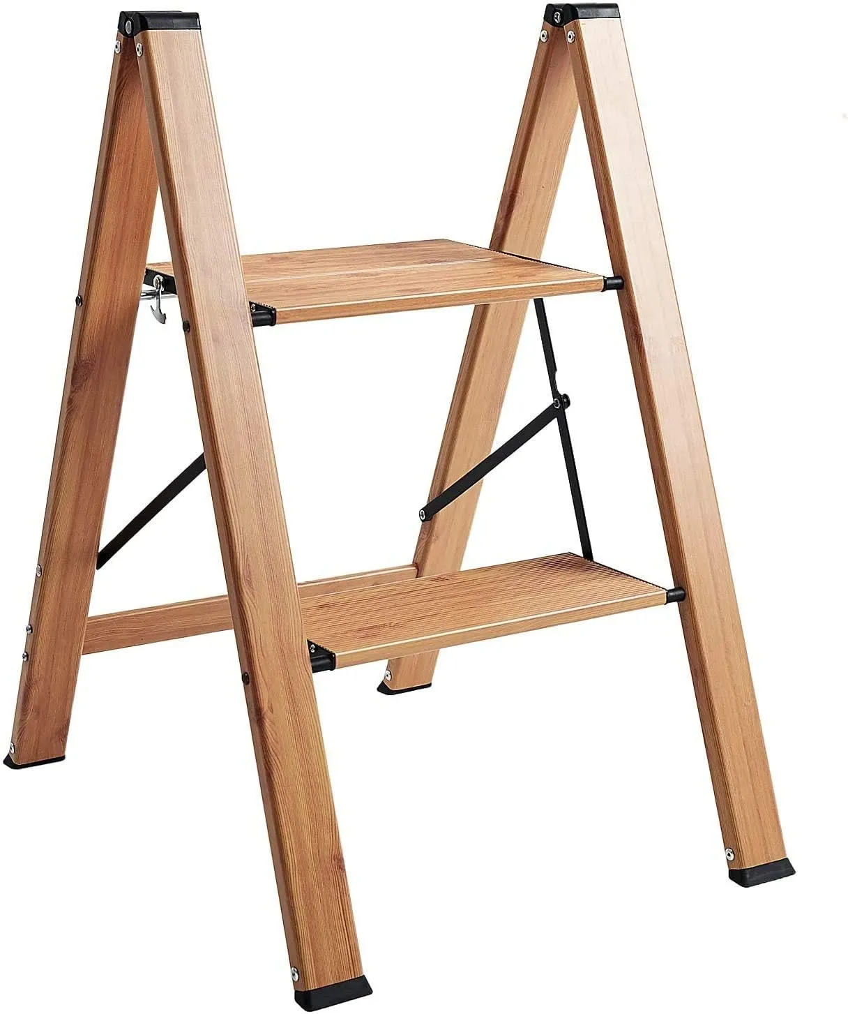 ACSTEP Aluminum 2 Step Stool, Lightweight Folding Two Step Stool, 2 Step Ladder Heavy Duty 330lbs Stools for Kitchen Anti-Slip Sturdy and Wide Pedal Slim Step Ladders Capacity Space Saving 2 Feet
