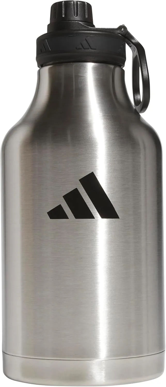 adidas 2 Liter (62 Oz) Metal Water Bottle, Hot/Cold Double-Walled Insulated 18/8 Stainless Steel