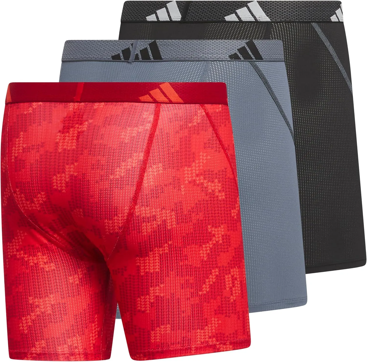 adidas Men's Performance Athletic Mesh Boxer Brief Underwear 3-Pack, Moisture Wicking, Sport Comfort