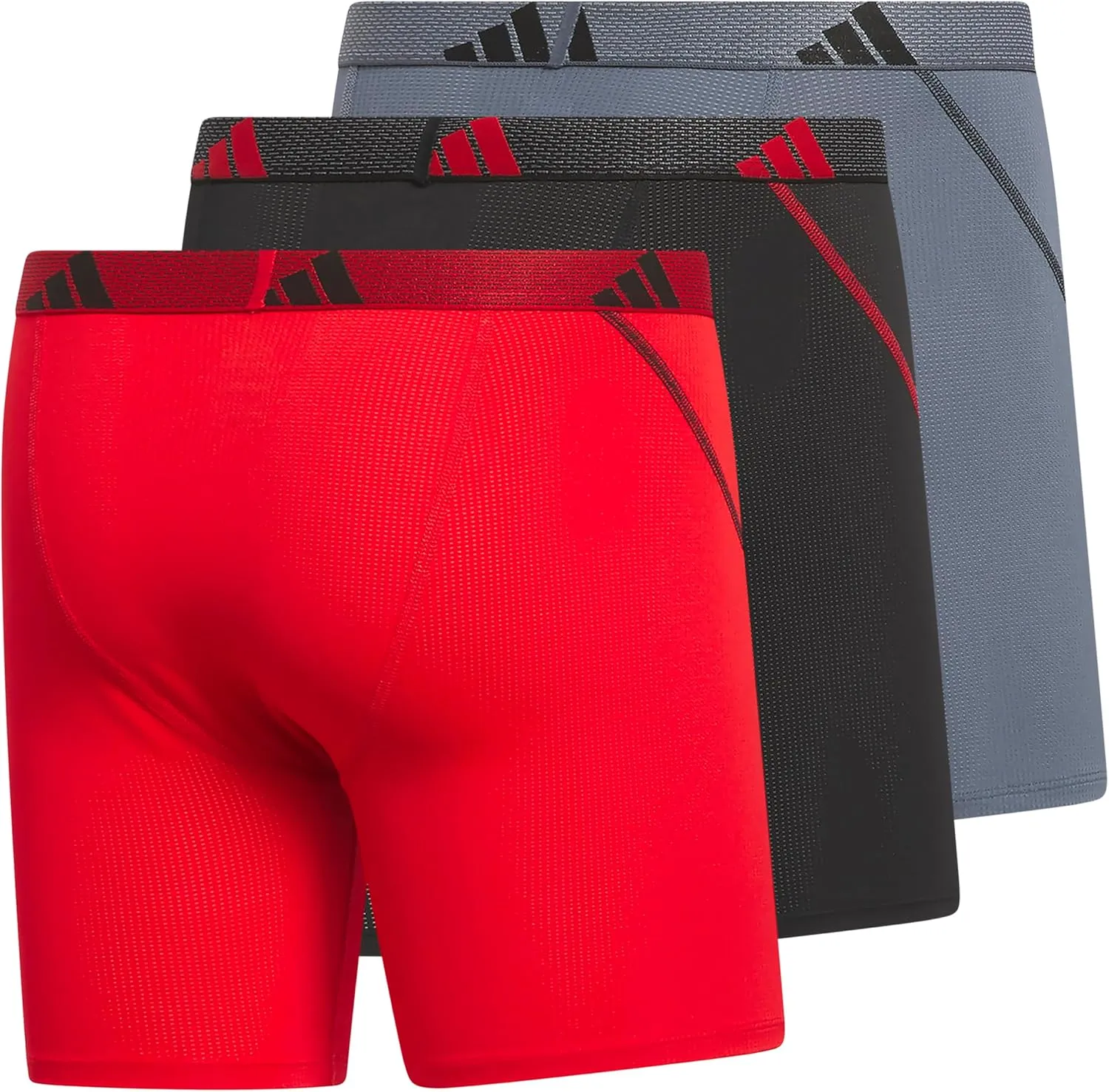 adidas Men's Performance Athletic Mesh Boxer Brief Underwear 3-Pack, Moisture Wicking, Sport Comfort