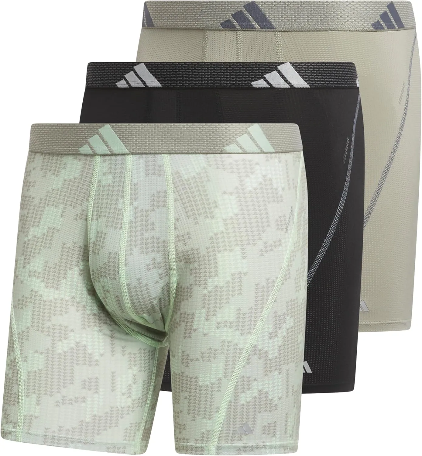 adidas Men's Performance Athletic Mesh Boxer Brief Underwear 3-Pack, Moisture Wicking, Sport Comfort