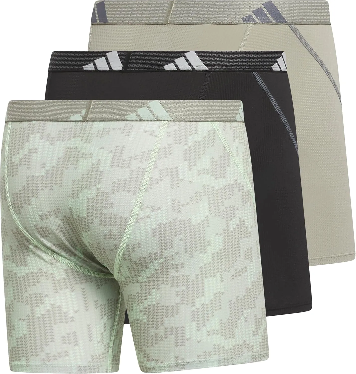 adidas Men's Performance Athletic Mesh Boxer Brief Underwear 3-Pack, Moisture Wicking, Sport Comfort