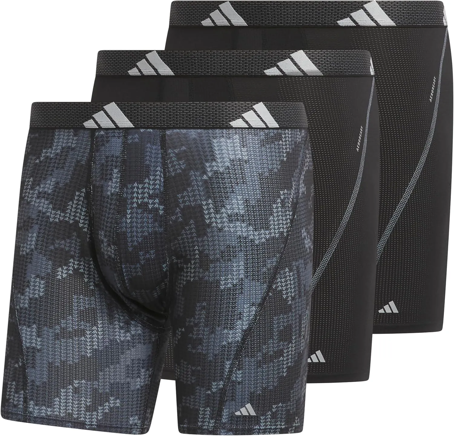 adidas Men's Performance Athletic Mesh Boxer Brief Underwear 3-Pack, Moisture Wicking, Sport Comfort