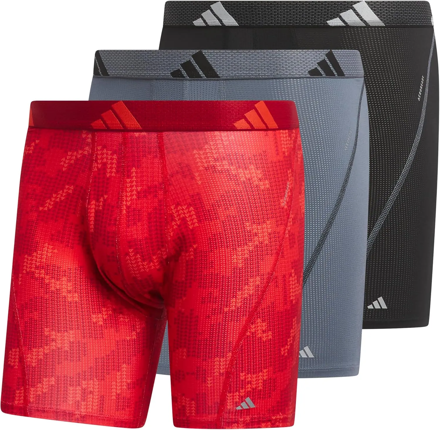 adidas Men's Performance Athletic Mesh Boxer Brief Underwear 3-Pack, Moisture Wicking, Sport Comfort