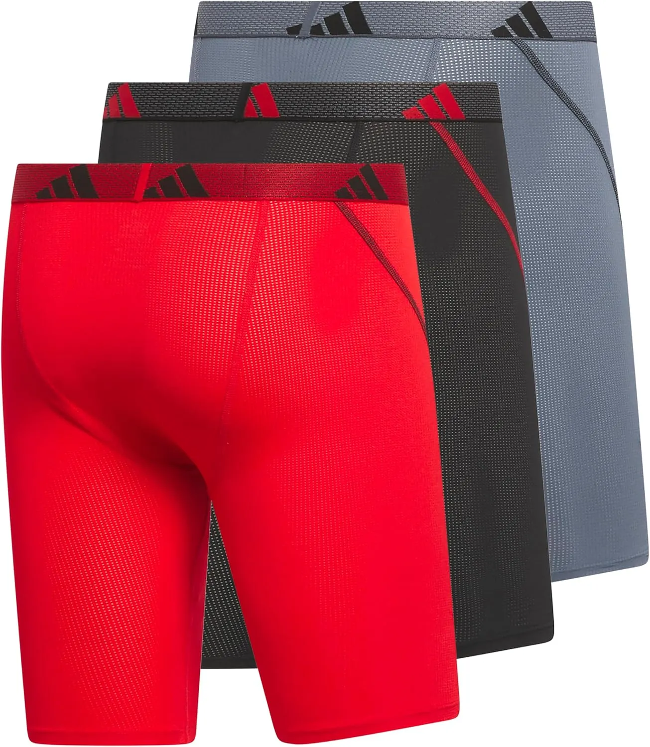 adidas Men's Performance Mesh Long Boxer Brief Underwear (3-Pack), for Active Sport and All Day Comfort