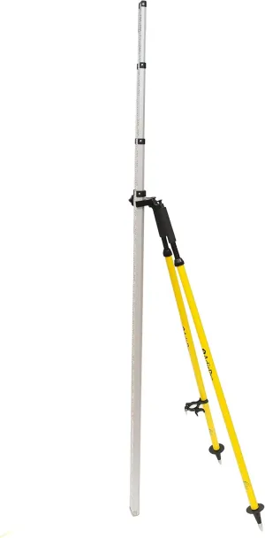 AdirPro Barcode Rod Bipod - Leveling Rod Bipod with Thumb Release Locking System (Yellow)