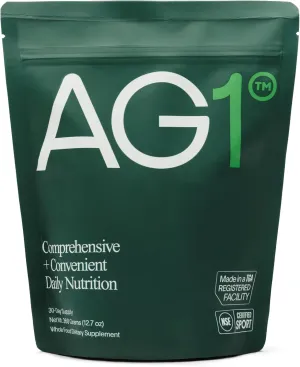 AG1 Greens Powder Refill Pouch – 75 Vitamins, Multivitamin & Probiotic | Gut Health Support | Vegan, Keto, Gluten-Free | Athletic Greens Supplement (Pouch Only)