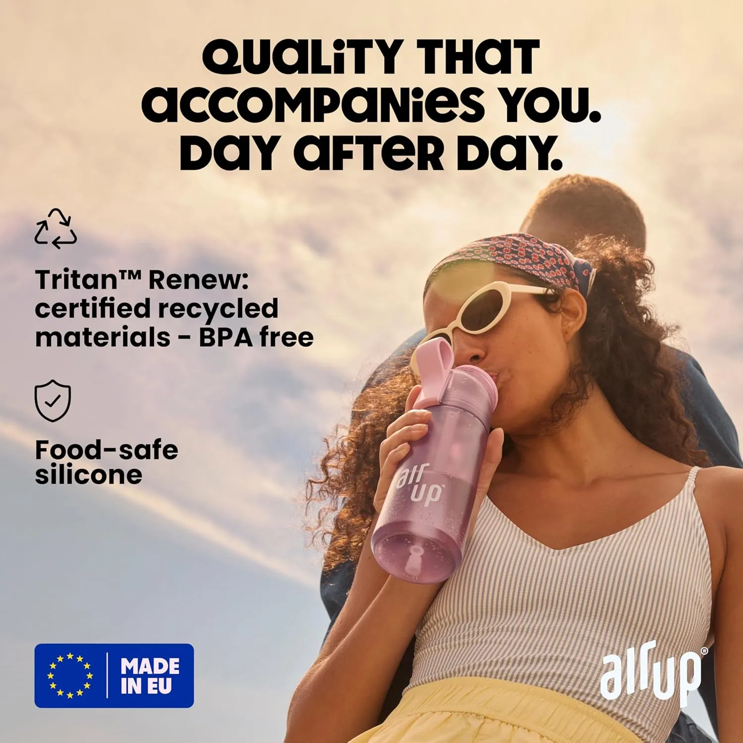air up® water bottle (22 oz) for school, sports, gym | includes 5 scent pods & straw | flavored bottle in hot pink – also for kids, boys, girls | no calories, sugar-free and suitable for carbonation