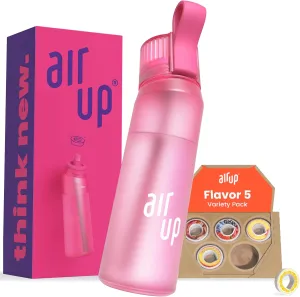 air up® water bottle (22 oz) for school, sports, gym | includes 5 scent pods & straw | flavored bottle in hot pink – also for kids, boys, girls | no calories, sugar-free and suitable for carbonation