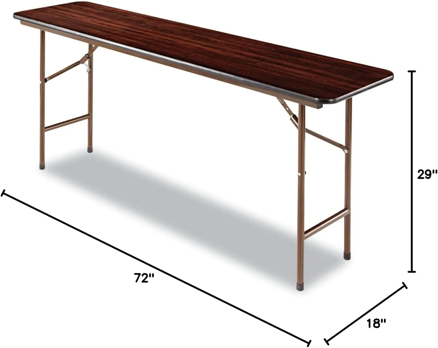 Alera FT727218MY 71.88 in. W x 17.75 in. D x 29.13 in. H Rectangular Wood Folding Table - Mahogany
