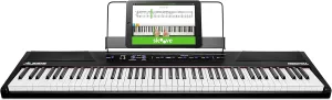 Alesis Recital | 88 Key Beginner Digital Piano/Keyboard with Full Size Keys & RockJam Xfinity Heavy-Duty, Double-X, Pre-Assembled, Infinitely Adjustable Piano Keyboard Stand with Locking Straps