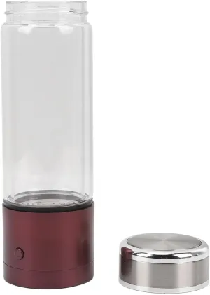 Alomejor Hydrogen Water Ionizer Machine, Advanced Hydrogen Water Bottle 1200PPB 350ML Glass Cup for Family and Friends on Holidays