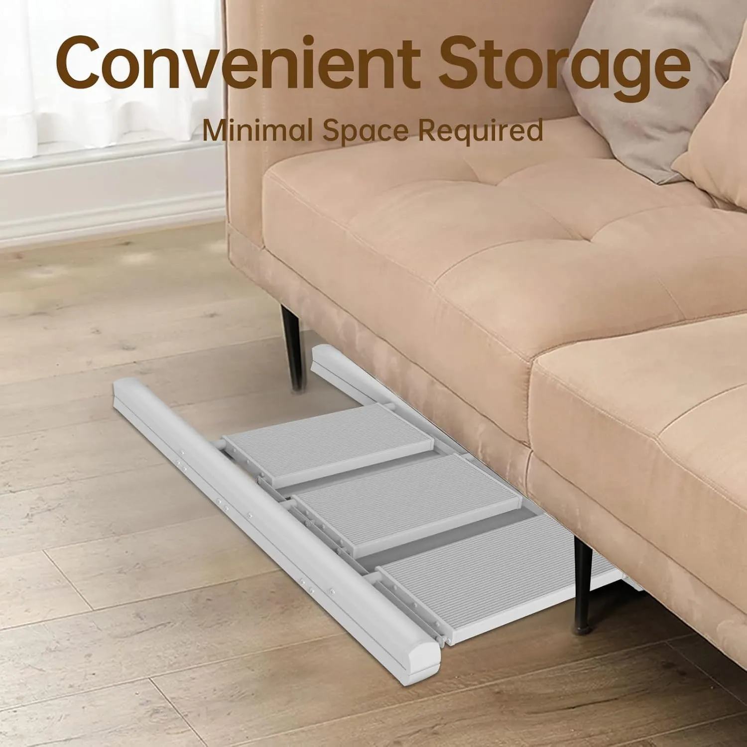 Aluminium 3 Step Ladder Folding Stool-330lb Capacity Ladders with Anti-Slip Wide Pedal,Lightweight Ladder,Portable Multi-use Scene for Home/Kitchen/Office/Garden/Yard (White New, 3 Step)