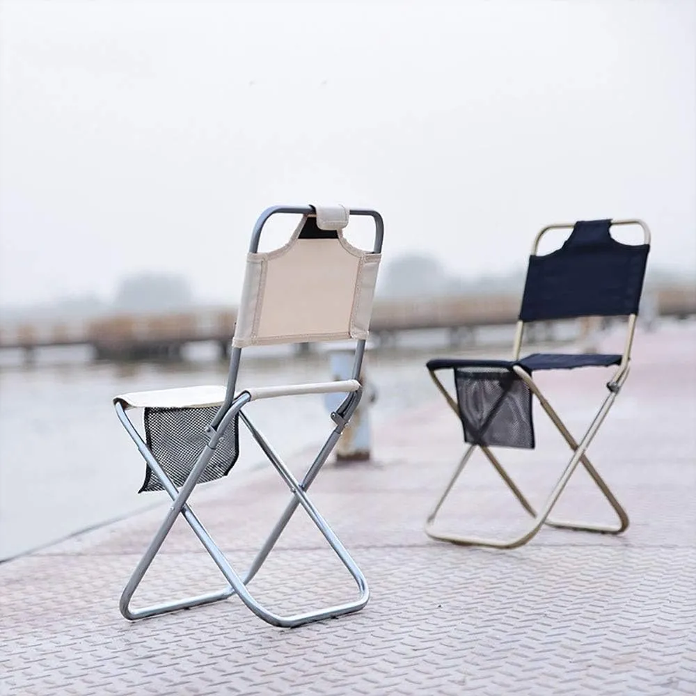 Aluminum Alloy Folding Chair Back Sketch Painting Chair Portable Fishing Stool Outdoor Portable Chair/Black/22 * 23.5 * 46.5Cm
