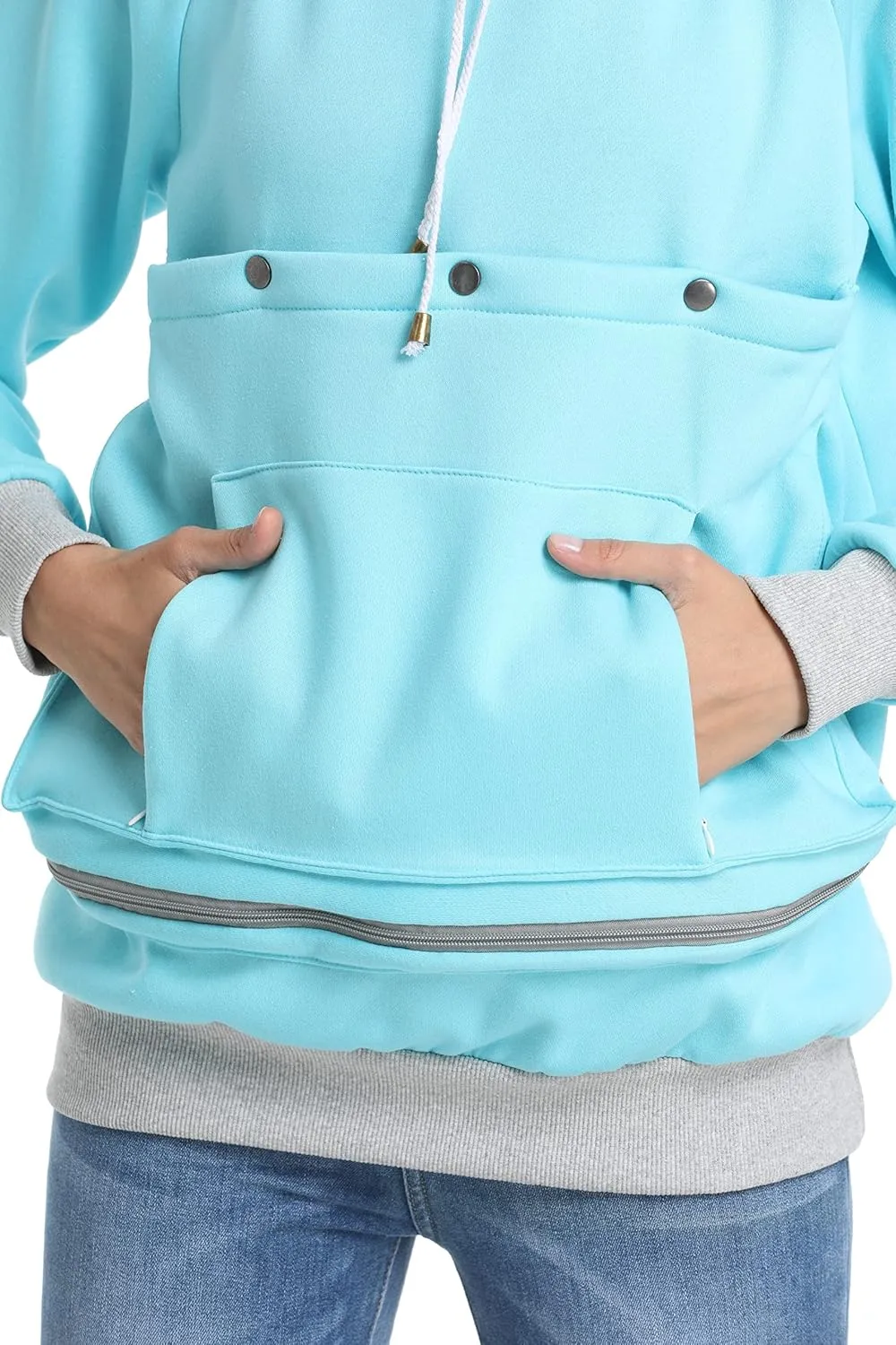 ALYC Cat Dog Carrier Hoodie Large Pet Pouch Sweatshirt Puppy Kitten Holder Pullover Top Kangaroo Hoodies for Women