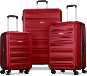 American Tourister Westridge Hardside Luggage Set with Spinner Wheels, Holly Red, 3PC Set (CO/M/L)