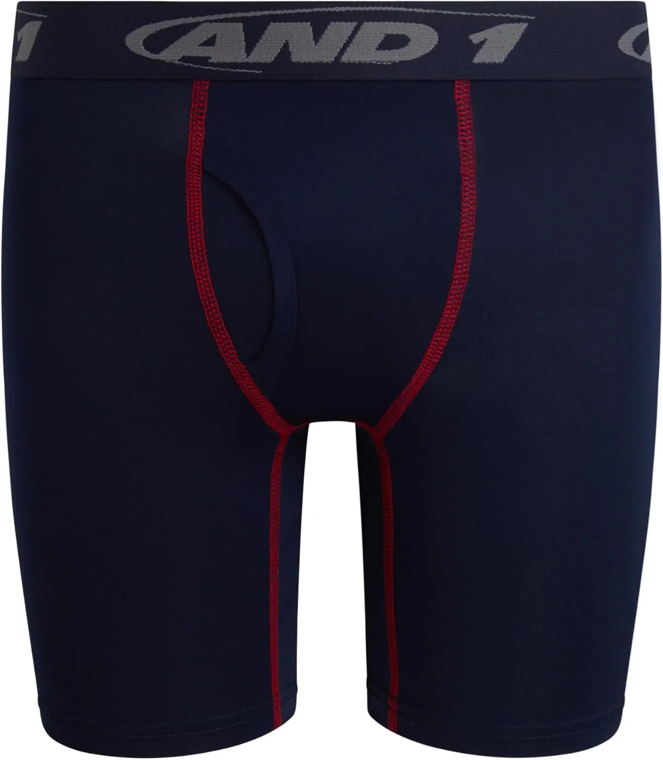 AND1 Boys' Boxer Briefs - 4 Pack Functional Fly Compression Long Leg Boxers - Performance Underwear for Boys (6-18)