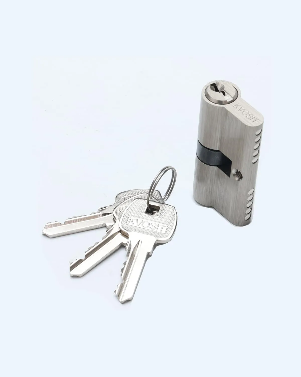 Andersen 60MM Satin Nickel Solid Brass Lock Cylinder with 3 Brass Keys - Storm Door Lock Replacement