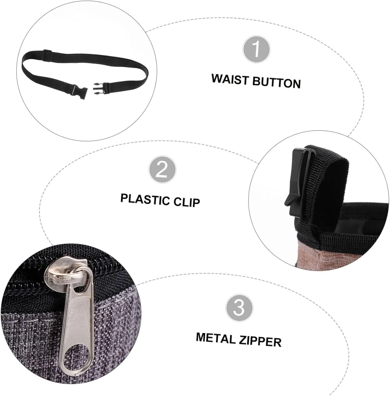 Angoily 2pcs Dog Treat Pouch Training Bag Flax Material Pet Outdoor Travel Reward Waist Bag