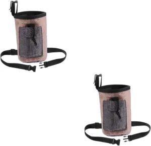 Angoily 2pcs Dog Treat Pouch Training Bag Flax Material Pet Outdoor Travel Reward Waist Bag