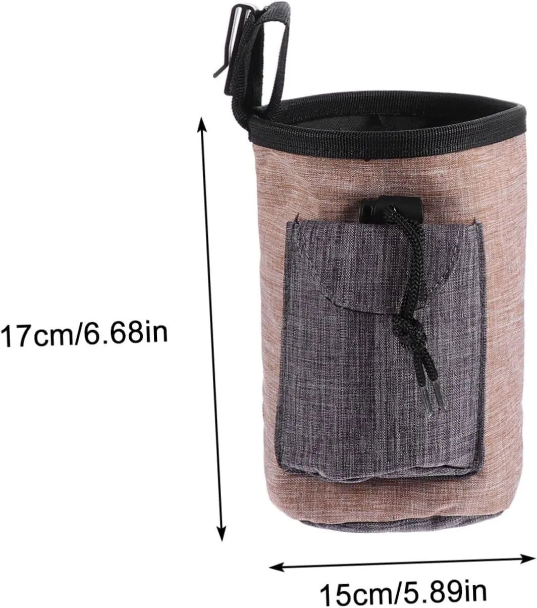 Angoily 2pcs Dog Treat Pouch Training Bag Flax Material Pet Outdoor Travel Reward Waist Bag