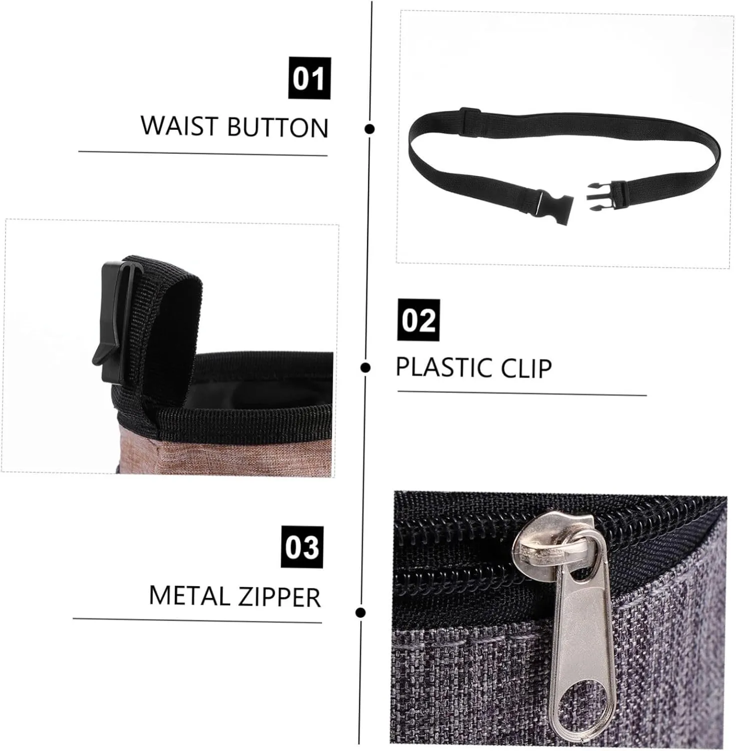 Angoily 2pcs Dog Treat Pouch Training Bag Flax Material Pet Outdoor Travel Reward Waist Bag