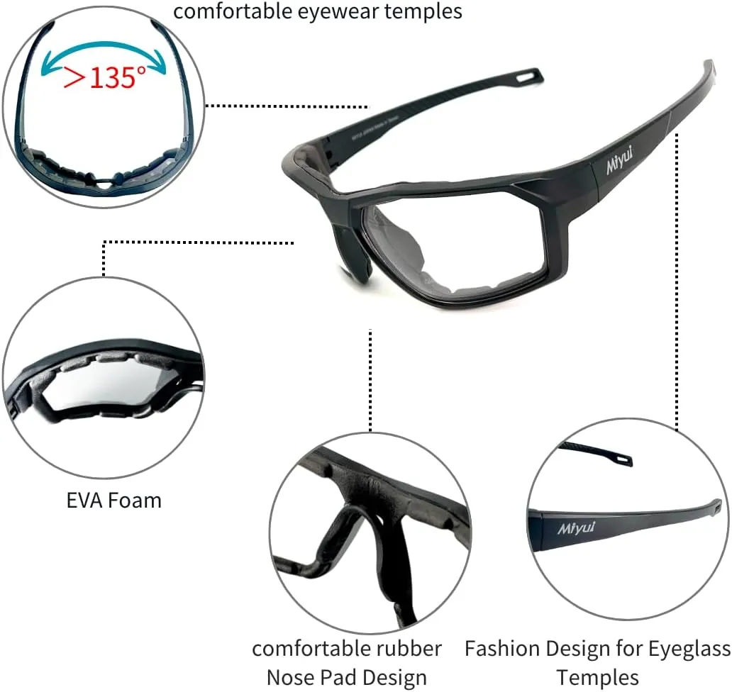 Anti Fog Motorcycle Riding Sunglasses Dustproof Windproof Eyewear Padded Protection for Powersports Sports