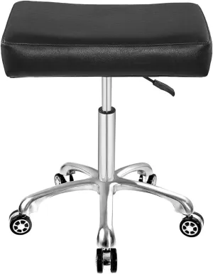 Antlu Adjustable Rolling Swivel Stool Chair for Massage Office Tattoo Kitchen, Work Heavy Duty Hydraulic Stool with Wheels (Black)