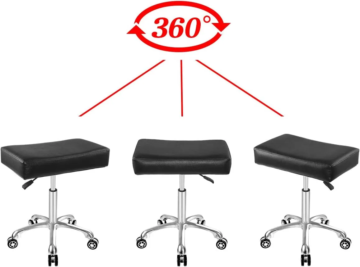 Antlu Adjustable Rolling Swivel Stool Chair for Massage Office Tattoo Kitchen, Work Heavy Duty Hydraulic Stool with Wheels (Black)