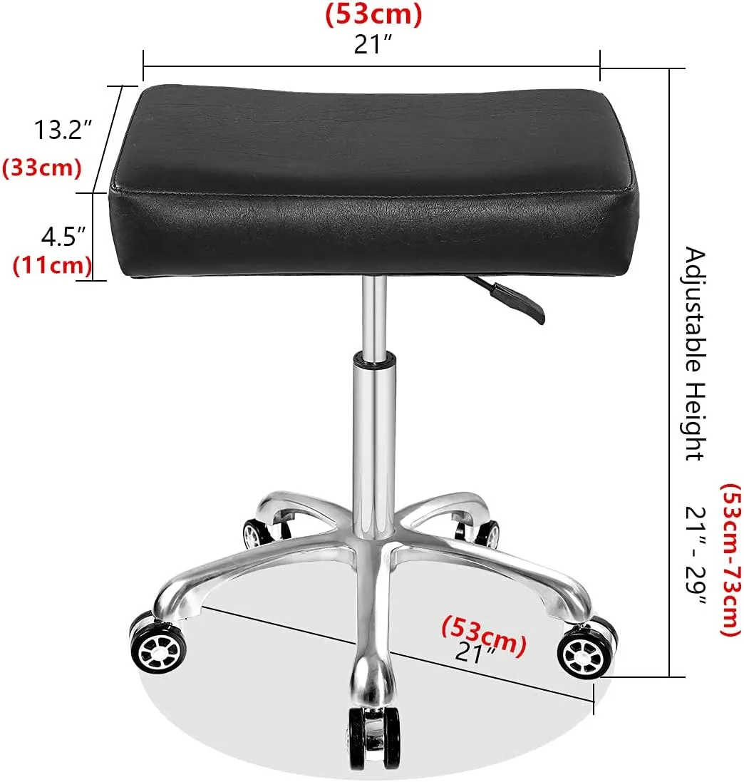 Antlu Adjustable Rolling Swivel Stool Chair for Massage Office Tattoo Kitchen, Work Heavy Duty Hydraulic Stool with Wheels (Black)