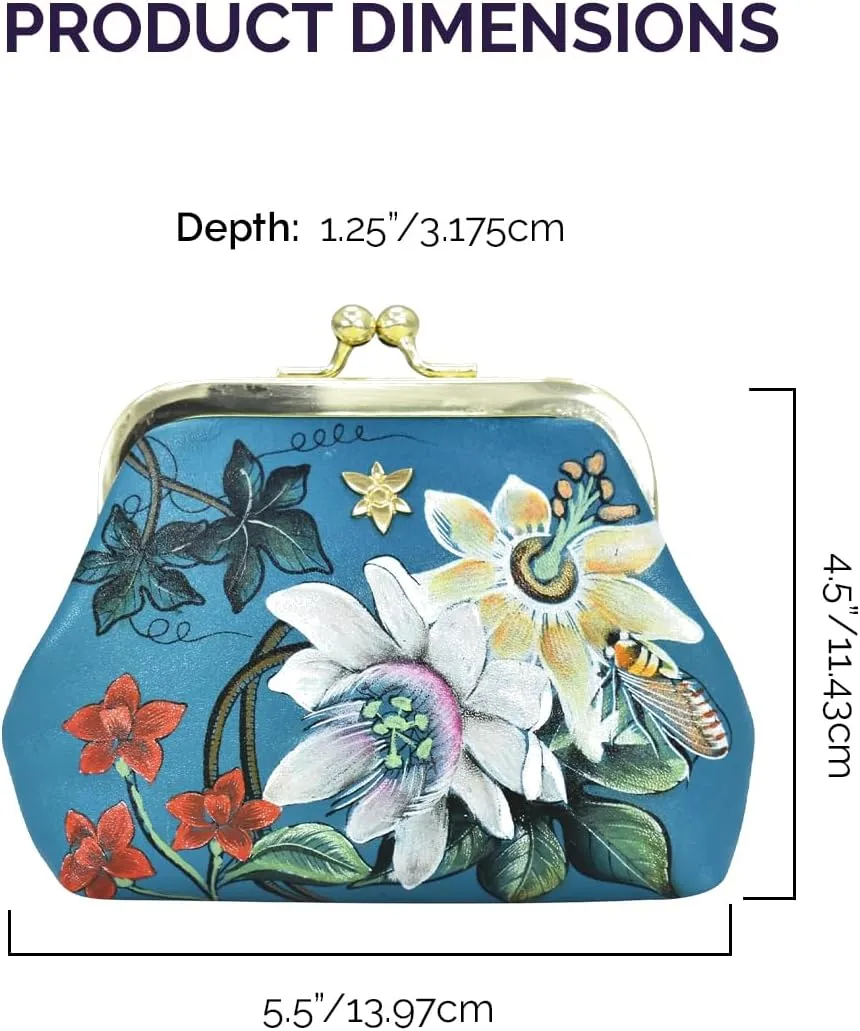 Anuschka Women’s Hand-Painted Genuine Leather Clasp Pouch with Key Fobs