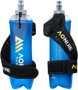 AONIJIE 500ml Soft Sports Water Bottle Set, Handheld Lightweight Simple Water Flask, Water Bottle Bag Set for Off-road Running Hiking