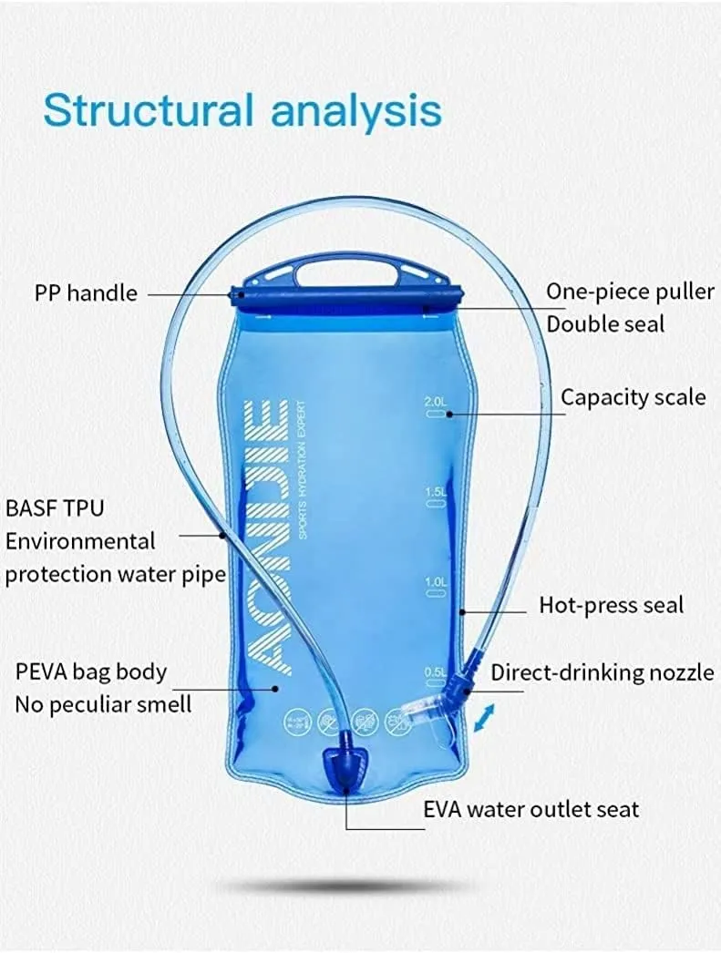 AONIJIE Hydration Bladder Water Reservoir Bag BPA Free for Hiking Biking Climbing Hunting Running