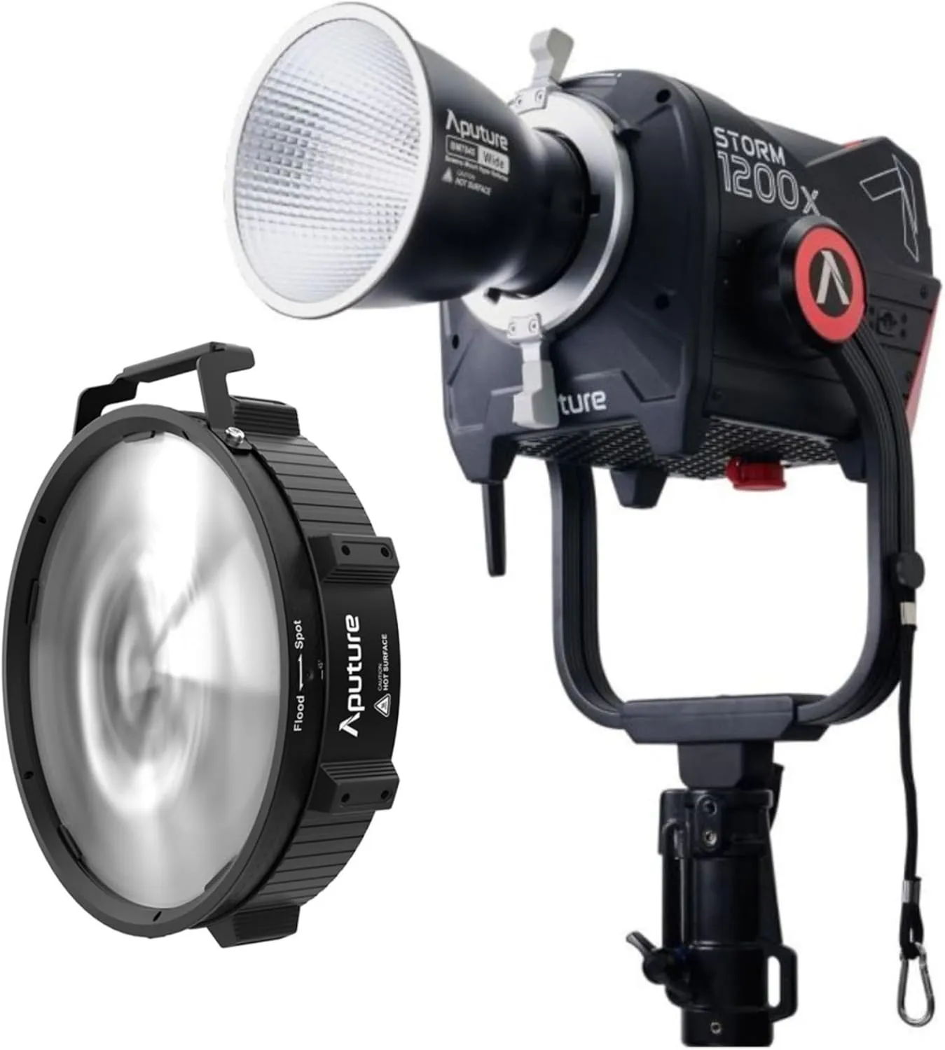 Aputure Storm 1200x Dual-Color Point Source Light Fixture with Advanced Dimming Technology Bundle with Aputure CF12 Bowens Mount Black Fresnel (2 Items)