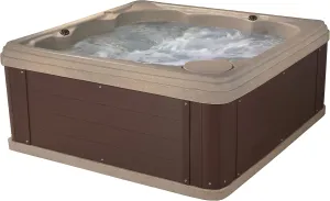 AquaLife Inland™ 5-6 Person 24-Jet Lounger Hot Tub with LED Lighting, Digital Control, Insulated Cover