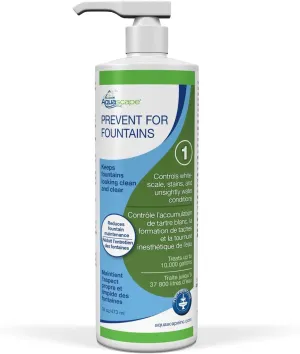 Aquascape PREVENT Water Treatment for Fountains, Waterfalls, Rock and Gravel, Prevent White-scale Buildup, Stains, Foam and Other Unsightly Water Conditions, 16 ounce / 473-ml | 96074
