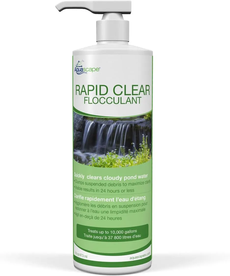 Aquascape Rapid Clear Flocculant Water Treatment Clears Cloudy Pond Water, 16 oz Bottle | 96049