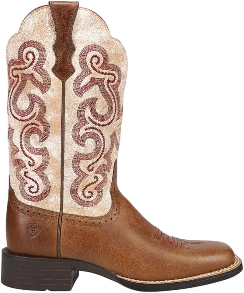 ARIAT BMVY9 Womens Quickdraw Western Boot Sandstorm/Distressed White 7.5