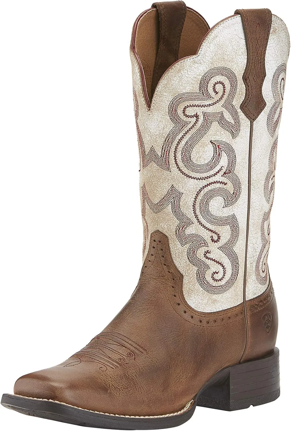 ARIAT BMVY9 Womens Quickdraw Western Boot Sandstorm/Distressed White 9 Wide