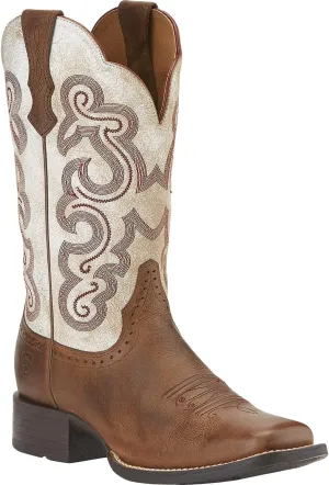 ARIAT BMVY9 Womens Quickdraw Western Boot Sandstorm/Distressed White 9.5 Wide