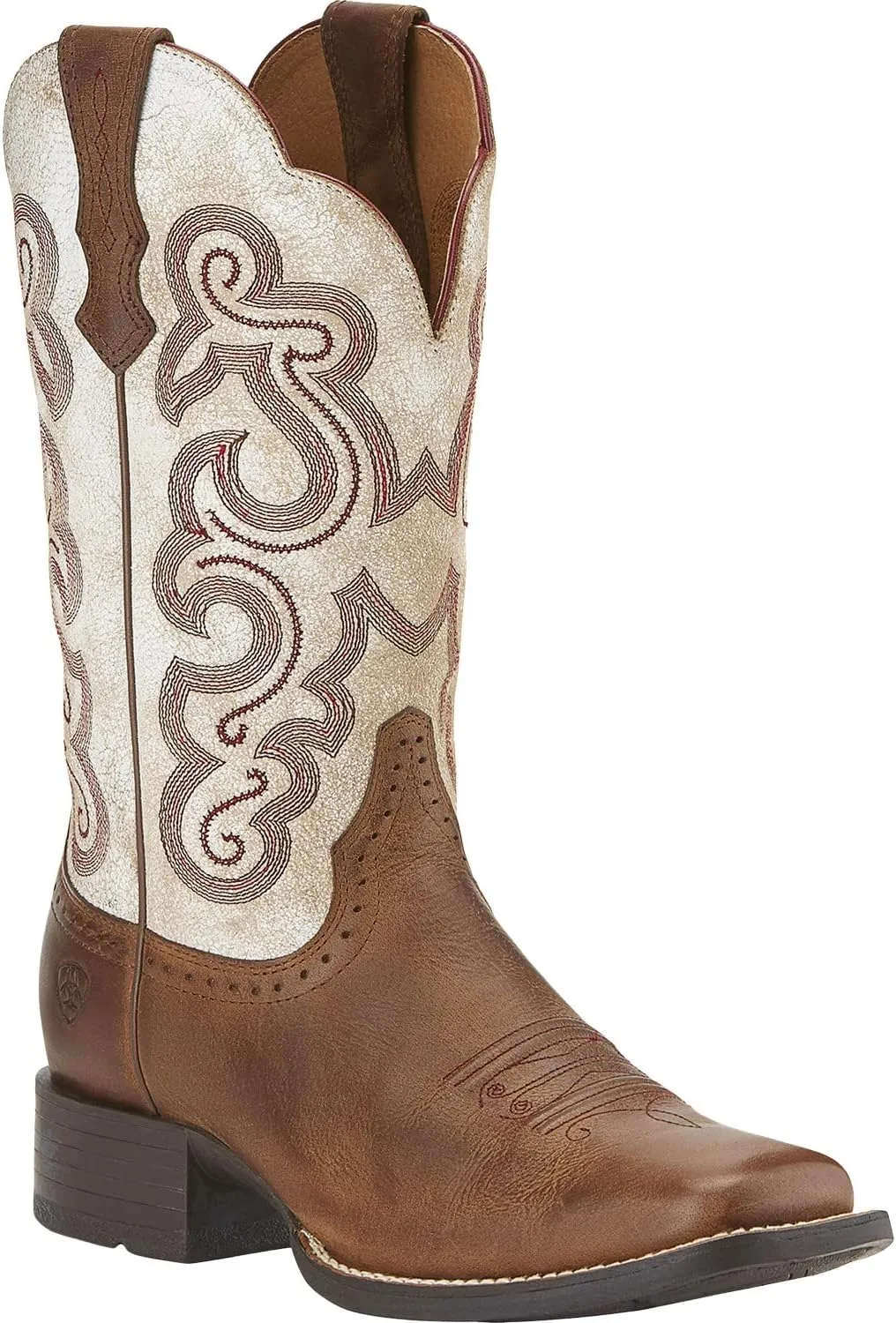 ARIAT BMVY9 Womens Quickdraw Western Boot Sandstorm/Distressed White 9.5 Wide