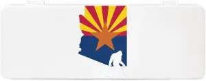 Arizona State Flag Map Bigfoot Pencil Case Pen Box Easy to Clean Portable Pencil Pouch Office Organizer
