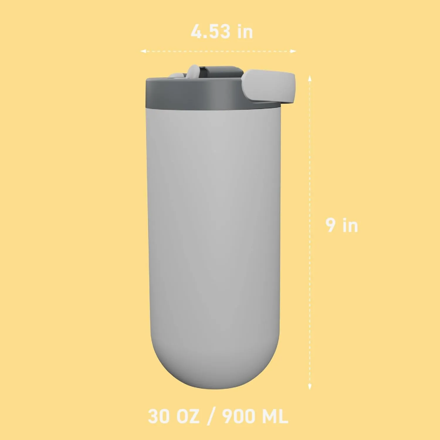Asobu Orbit 30oz/900ml Water Bottle, Sleek Insulated Bottle with Pop-Up Lid and Carry Handle, Perfect for Iced Coffee, Travel, and Stylish Hydration