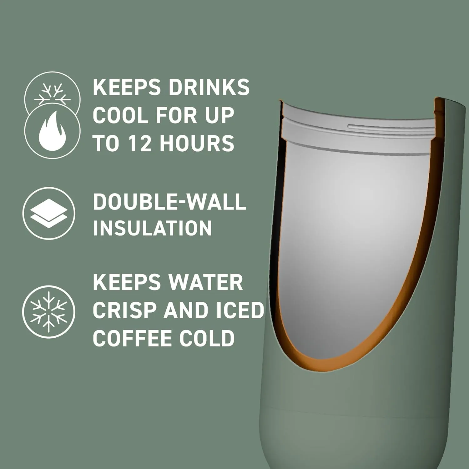 asobu Orbit 30oz/900ml Water Bottle, Sleek Insulated Bottle with Pop-Up Lid and Carry Handle, Perfect for Iced Coffee, Travel, and Stylish Hydration